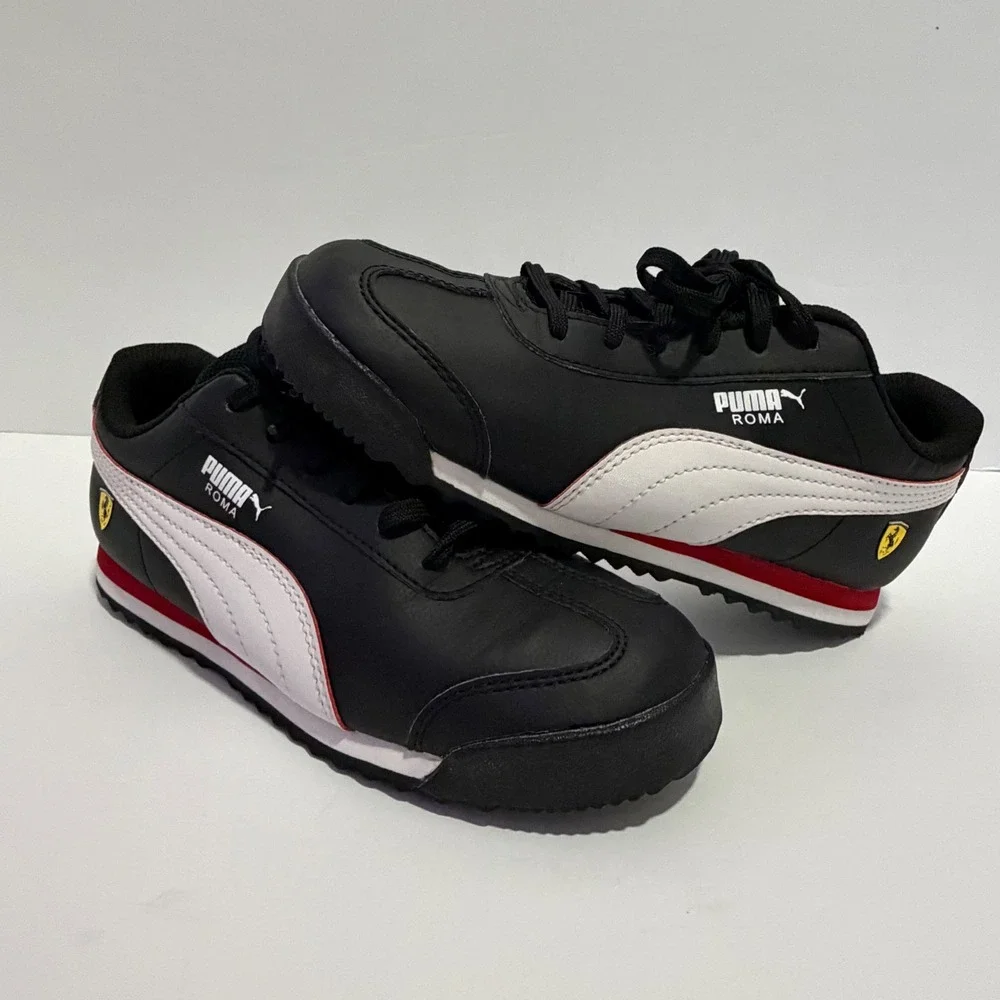 Puma Ferrari Roma‎ Kids Sneakers Black Red White Size 3.5C